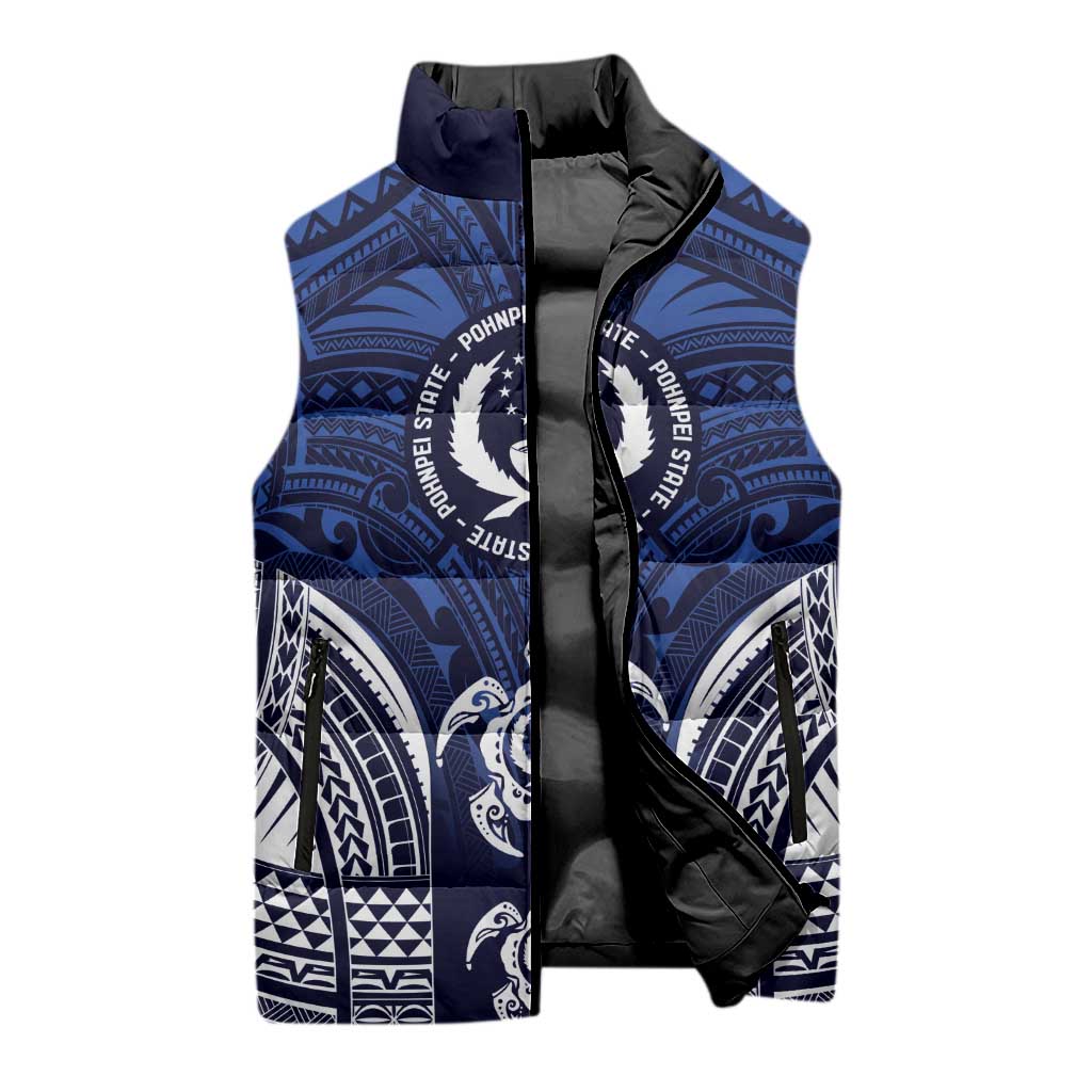 FSM Pohnpei States Sleeveless Puffer Jacket Micronesia Six 9 One Polynesian Tribal Pattern - Polynesian Pride