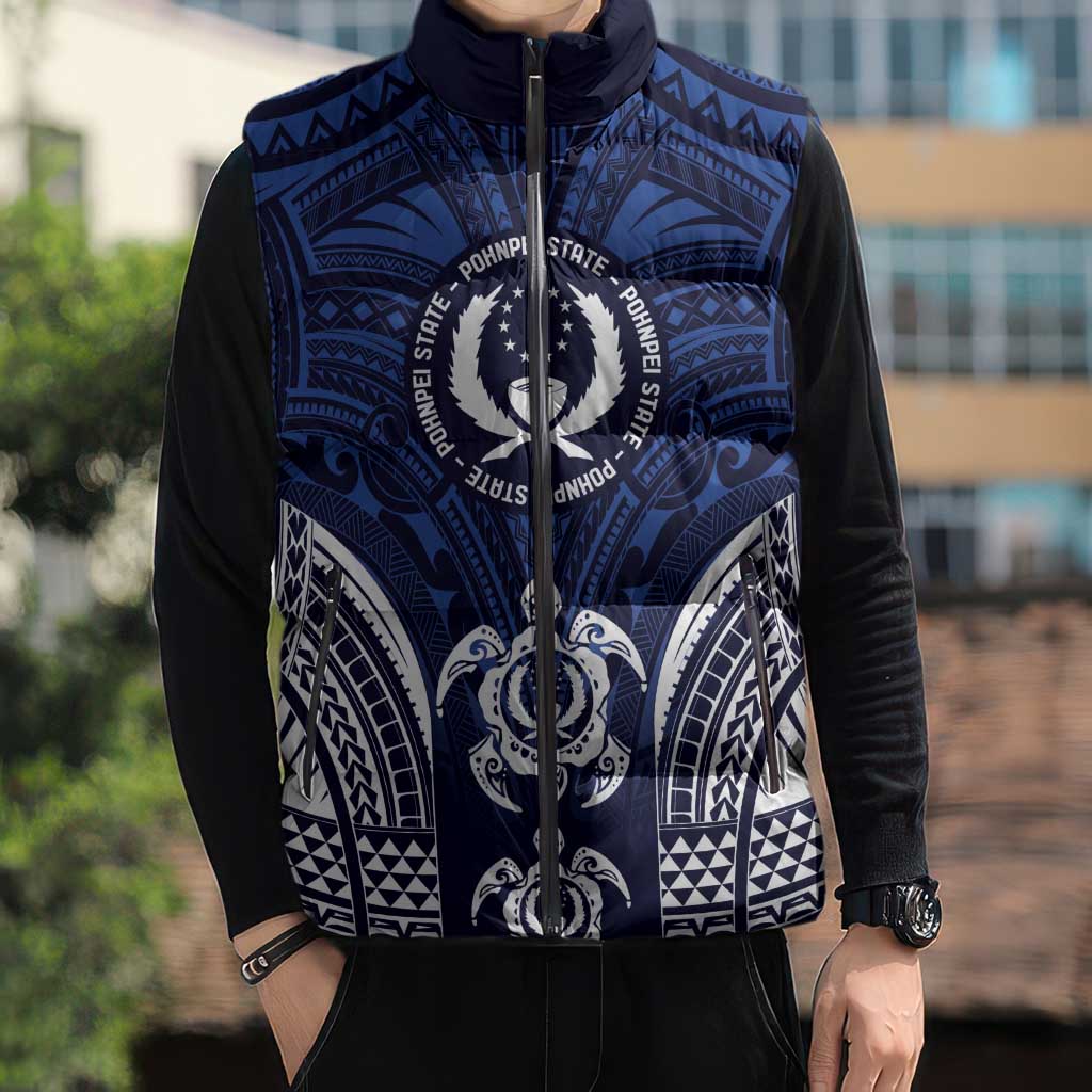 FSM Pohnpei States Sleeveless Puffer Jacket Micronesia Six 9 One Polynesian Tribal Pattern - Polynesian Pride