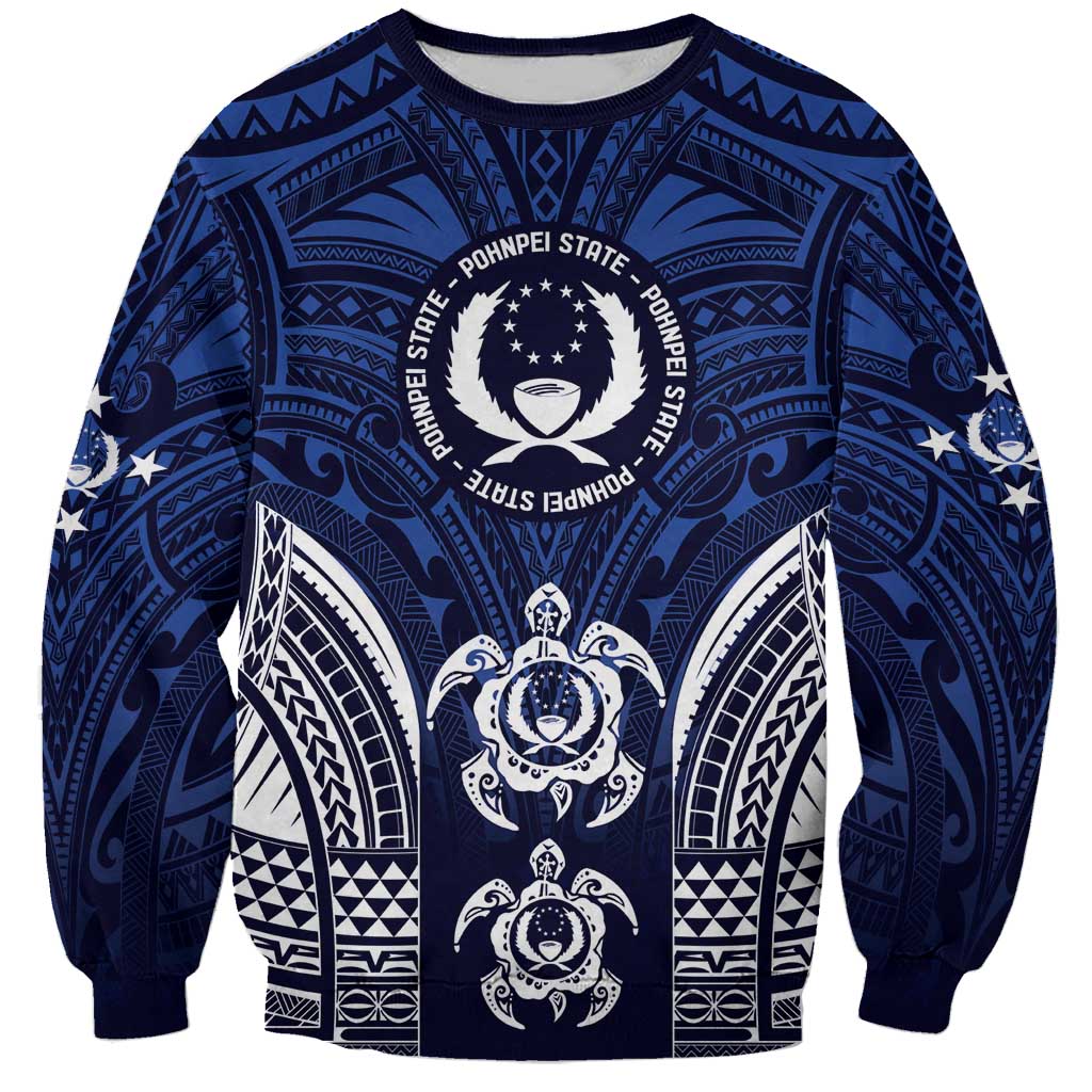 FSM Pohnpei States Sweatshirt Micronesia Six 9 One Polynesian Tribal Pattern