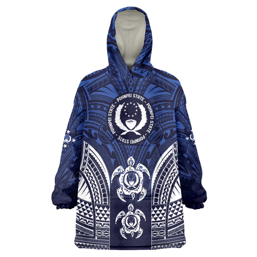 FSM Pohnpei States Wearable Blanket Hoodie Micronesia Six 9 One Polynesian Tribal Pattern