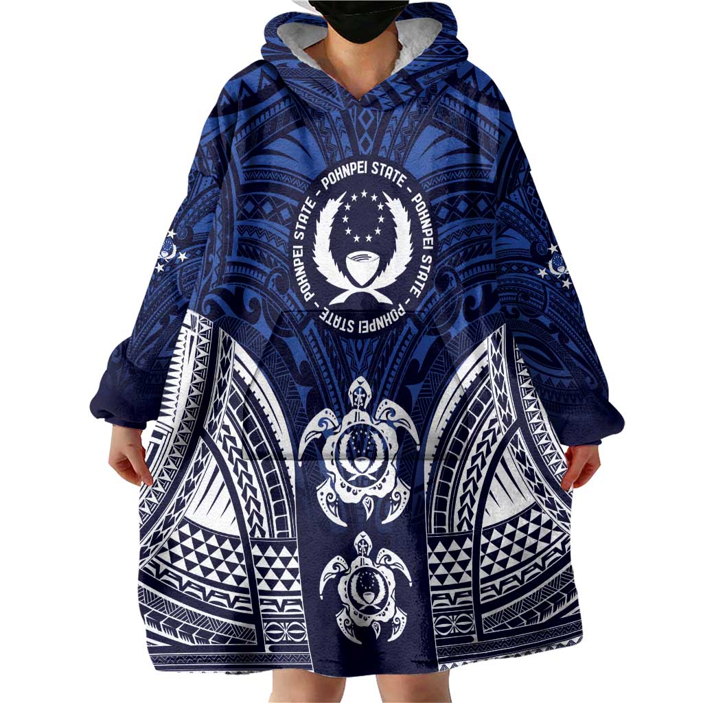 FSM Pohnpei States Wearable Blanket Hoodie Micronesia Six 9 One Polynesian Tribal Pattern