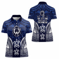 FSM Pohnpei States Women Polo Shirt Micronesia Six 9 One Polynesian Tribal Pattern