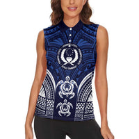 FSM Pohnpei States Women Sleeveless Polo Shirt Micronesia Six 9 One Polynesian Tribal Pattern