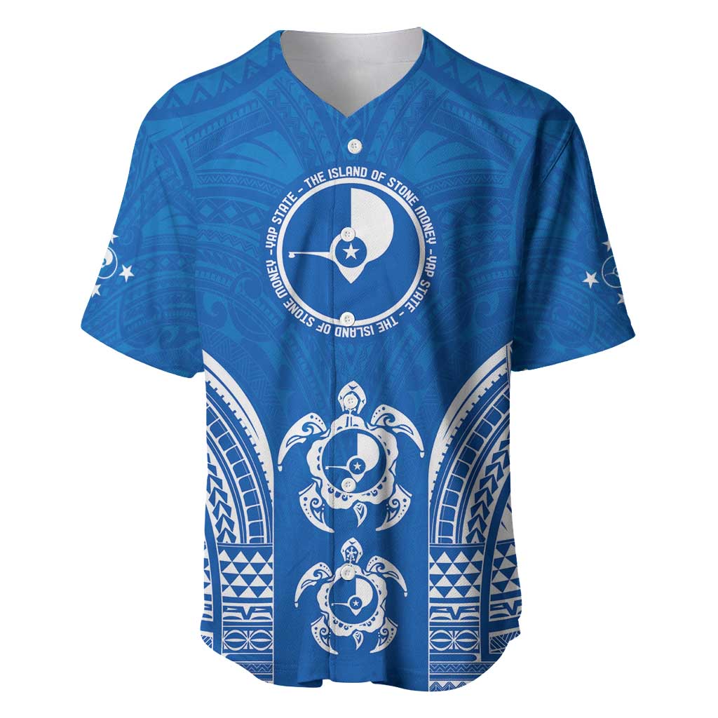 FSM Yap States Baseball Jersey Micronesia Six 9 One Polynesian Tribal Pattern