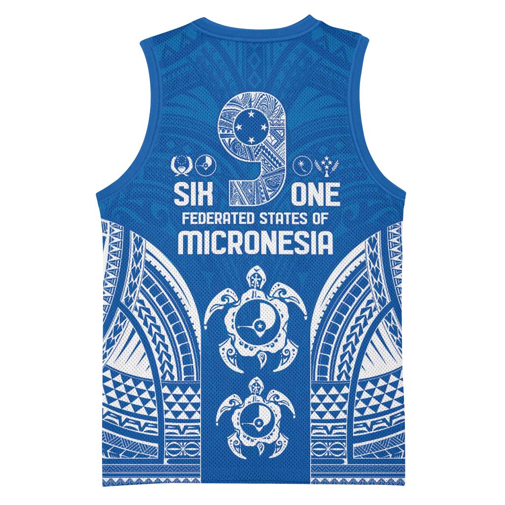 FSM Yap States Basketball Jersey Micronesia Six 9 One Polynesian Tribal Pattern - Polynesian Pride