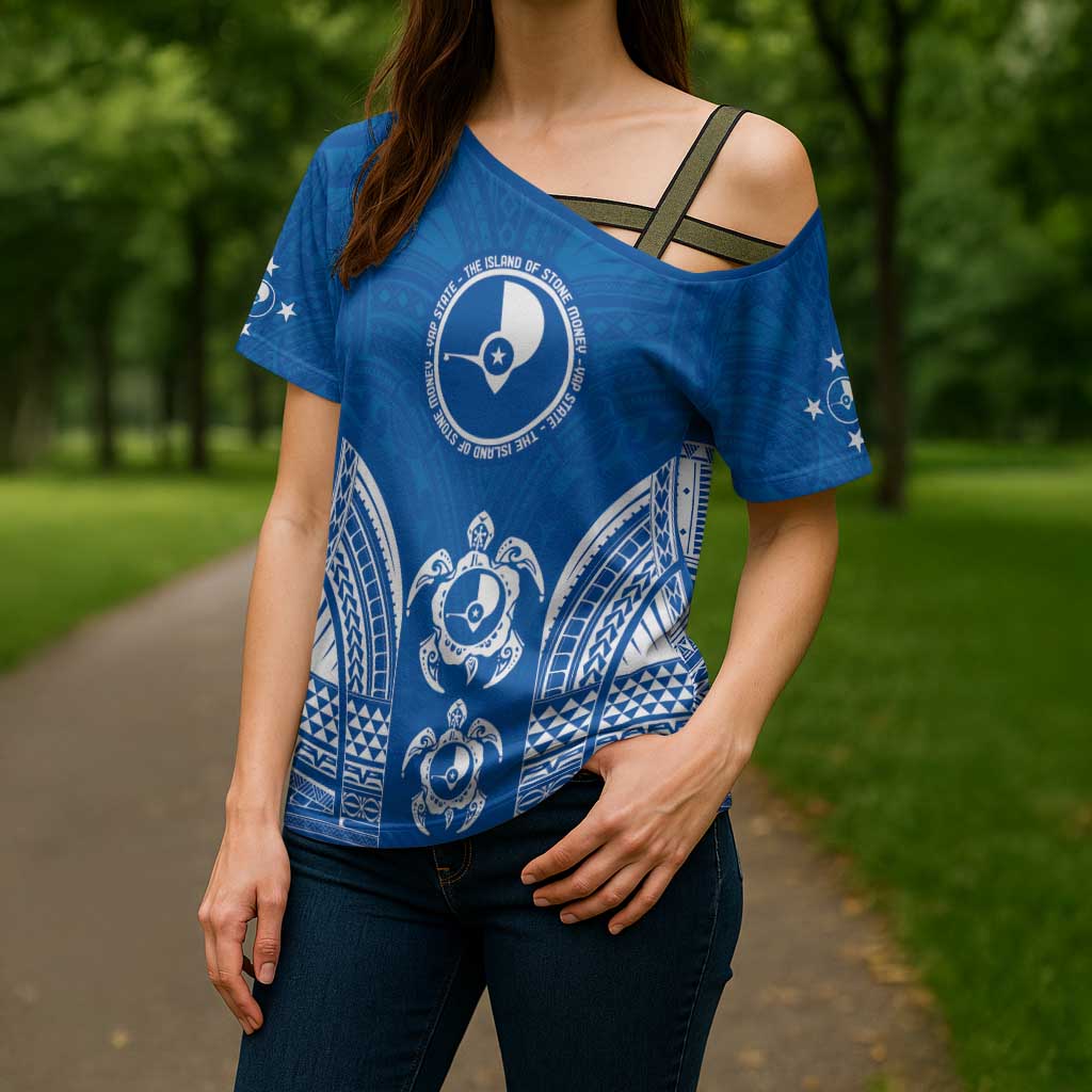 FSM Yap States Cross Shoulder Shirt Micronesia Six 9 One Polynesian Tribal Pattern - Polynesian Pride