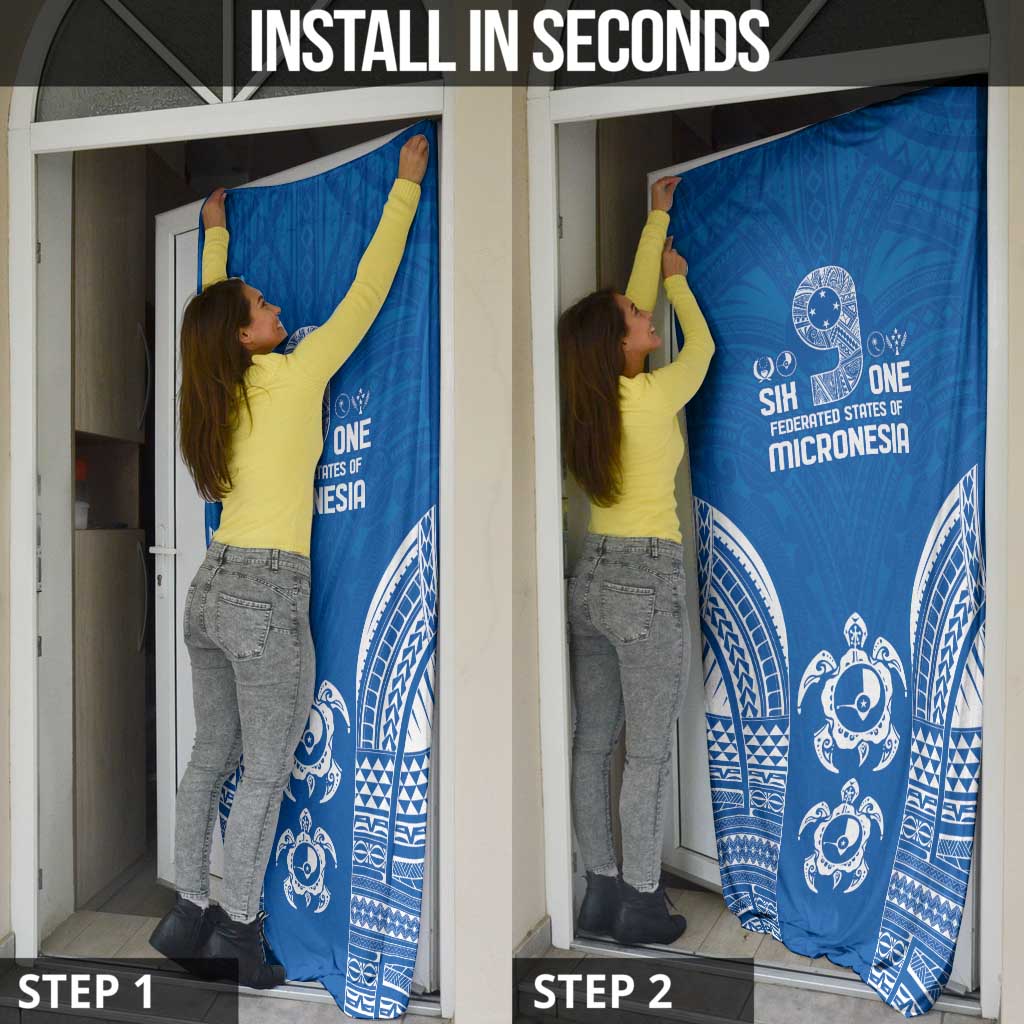 FSM Yap States Door Cover Micronesia Six 9 One Polynesian Tribal Pattern - Polynesian Pride