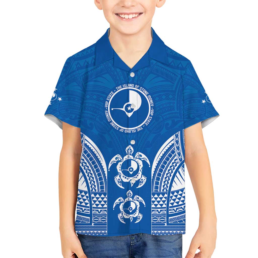 FSM Yap States Family Matching Off Shoulder Short Dress and Hawaiian Shirt Micronesia Six 9 One Polynesian Tribal Pattern