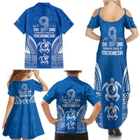 FSM Yap States Family Matching Summer Maxi Dress and Hawaiian Shirt Micronesia Six 9 One Polynesian Tribal Pattern