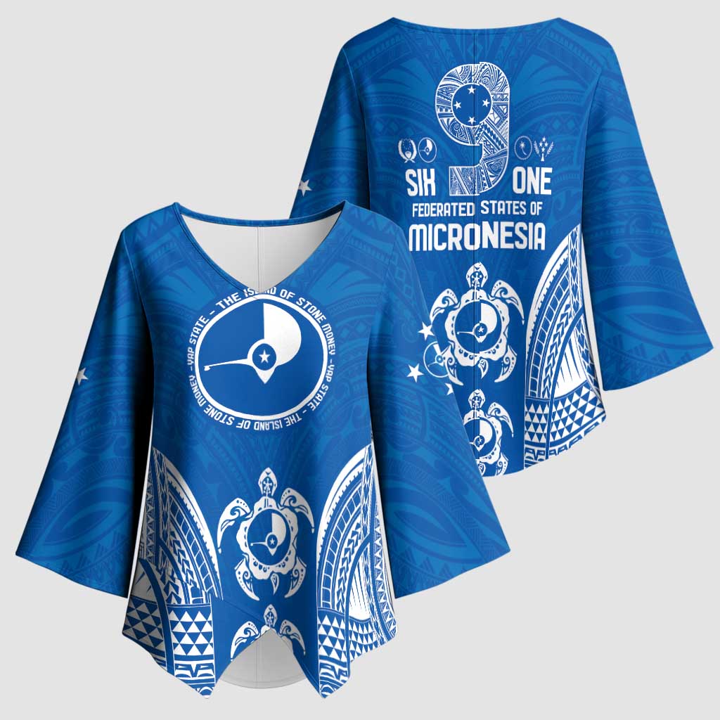 FSM Yap States Kimono Sleeve Blouse Micronesia Six 9 One Polynesian Tribal Pattern - Polynesian Pride