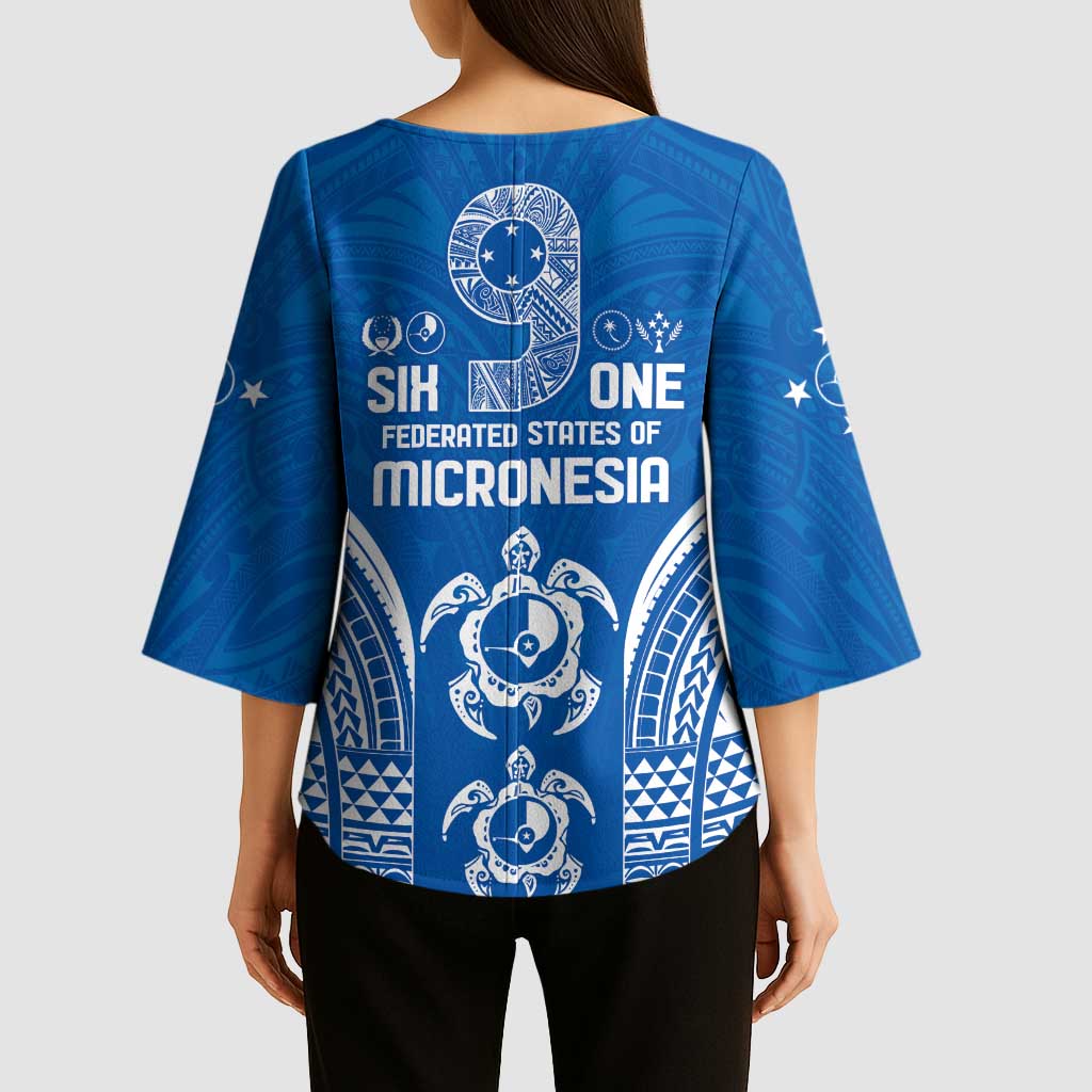 FSM Yap States Kimono Sleeve Blouse Micronesia Six 9 One Polynesian Tribal Pattern - Polynesian Pride