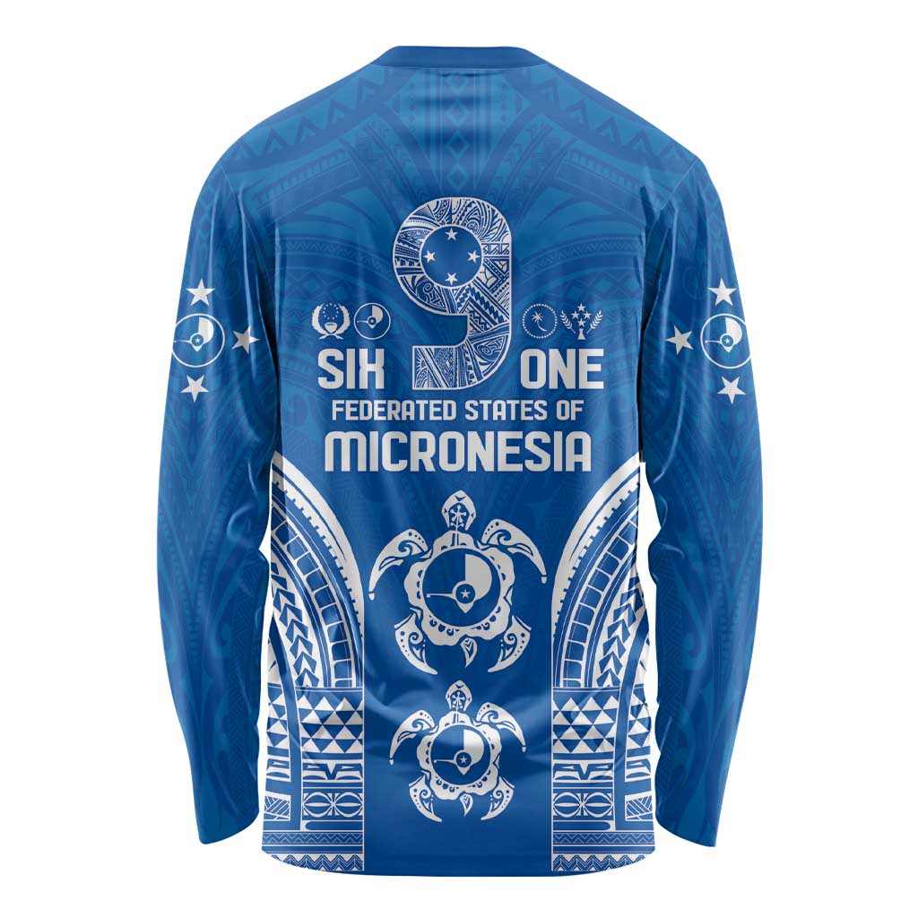 FSM Yap States Long Sleeve Shirt Micronesia Six 9 One Polynesian Tribal Pattern