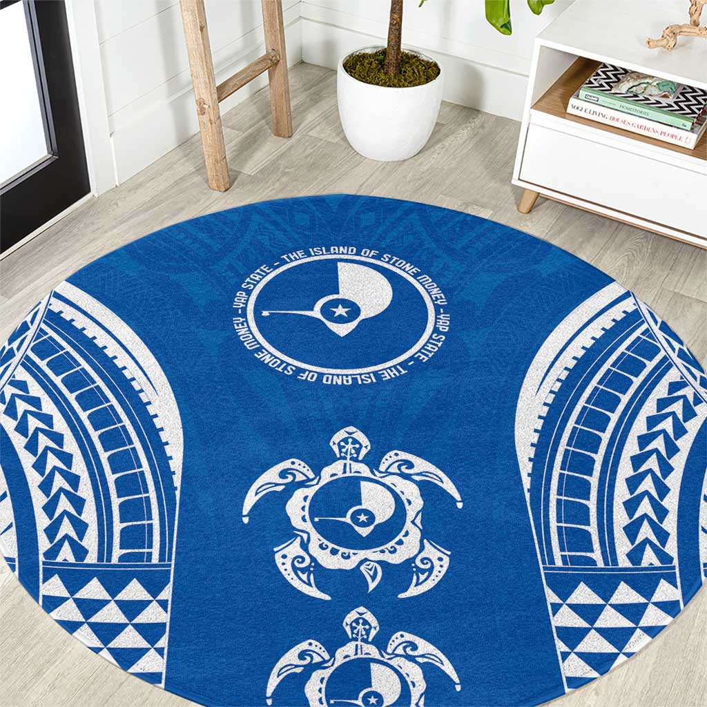 FSM Yap States Round Carpet Micronesia Six 9 One Polynesian Tribal Pattern