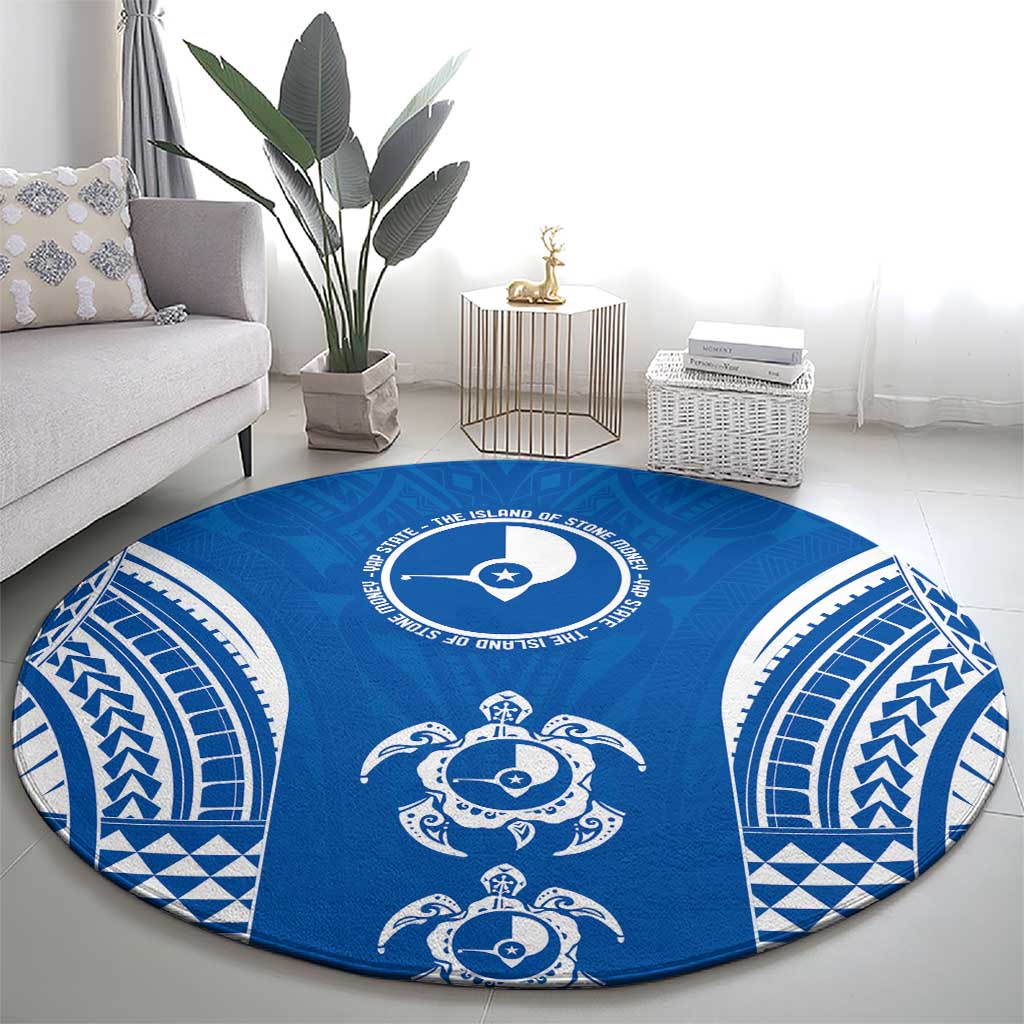FSM Yap States Round Carpet Micronesia Six 9 One Polynesian Tribal Pattern