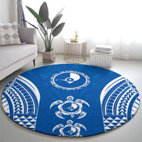 FSM Yap States Round Carpet Micronesia Six 9 One Polynesian Tribal Pattern