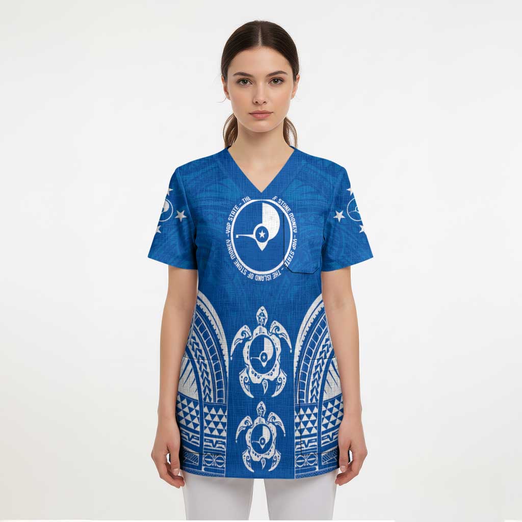 FSM Yap States Scrub Top Micronesia Six 9 One Polynesian Tribal Pattern - Polynesian Pride