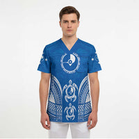FSM Yap States Scrub Top Micronesia Six 9 One Polynesian Tribal Pattern - Polynesian Pride