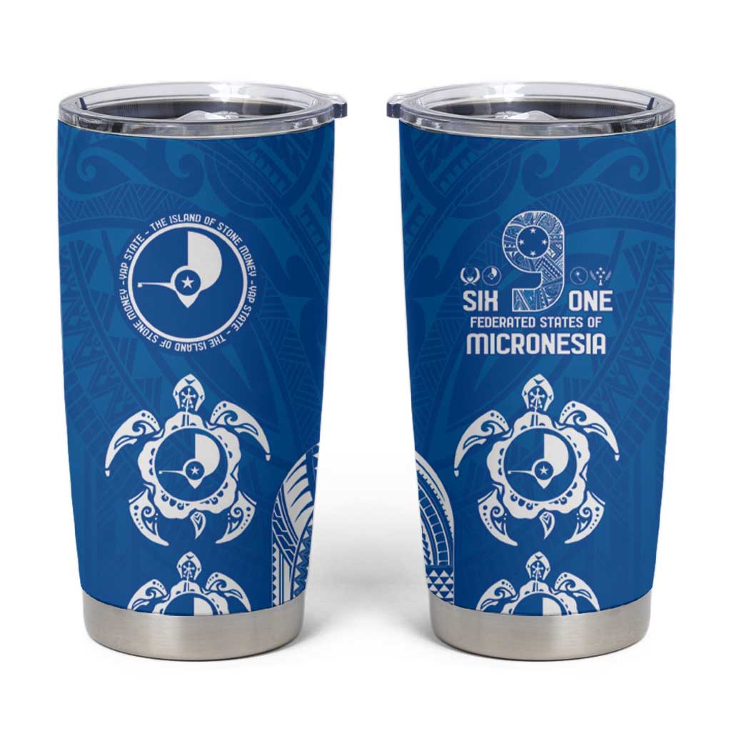 FSM Yap States Tumbler Cup Micronesia Six 9 One Polynesian Tribal Pattern