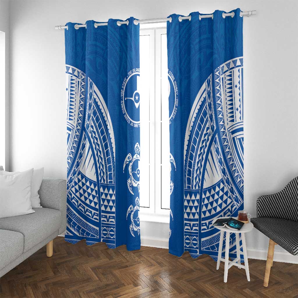 FSM Yap States Window Curtain Micronesia Six 9 One Polynesian Tribal Pattern