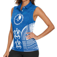 FSM Yap States Women Sleeveless Polo Shirt Micronesia Six 9 One Polynesian Tribal Pattern