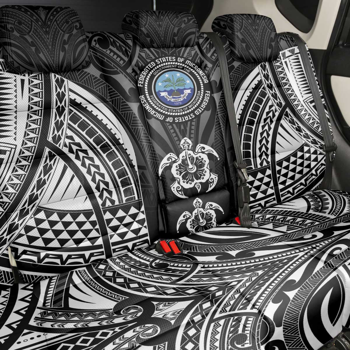 FSM Micronesia Six 9 One Back Car Seat Cover Polynesian Tribal Pattern