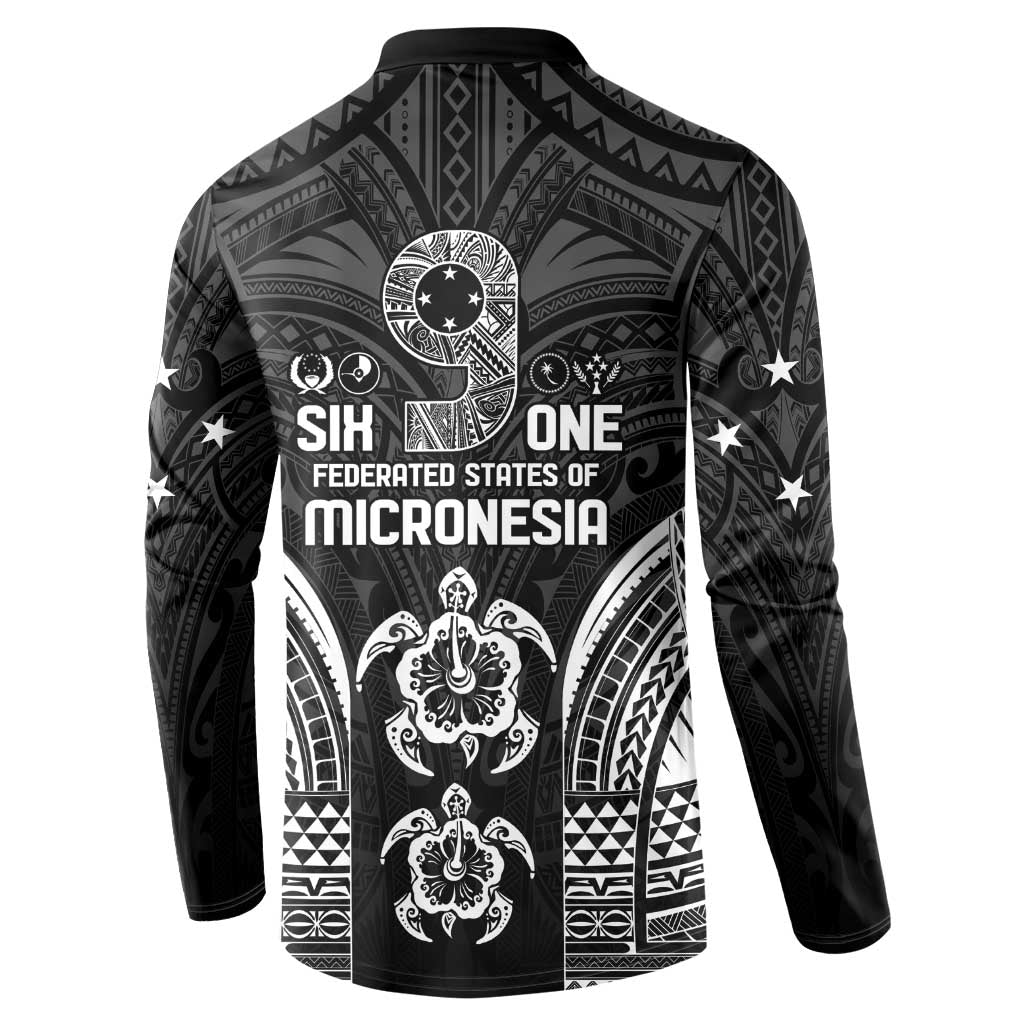 FSM Micronesia Six 9 One Button Sweatshirt Polynesian Tribal Pattern