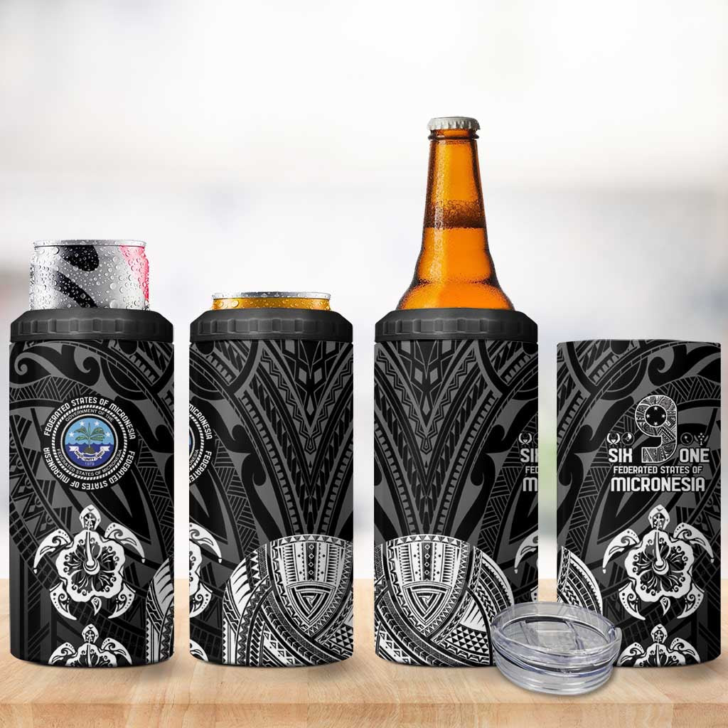 FSM Micronesia Six 9 One 4 in 1 Can Cooler Tumbler Polynesian Tribal Pattern