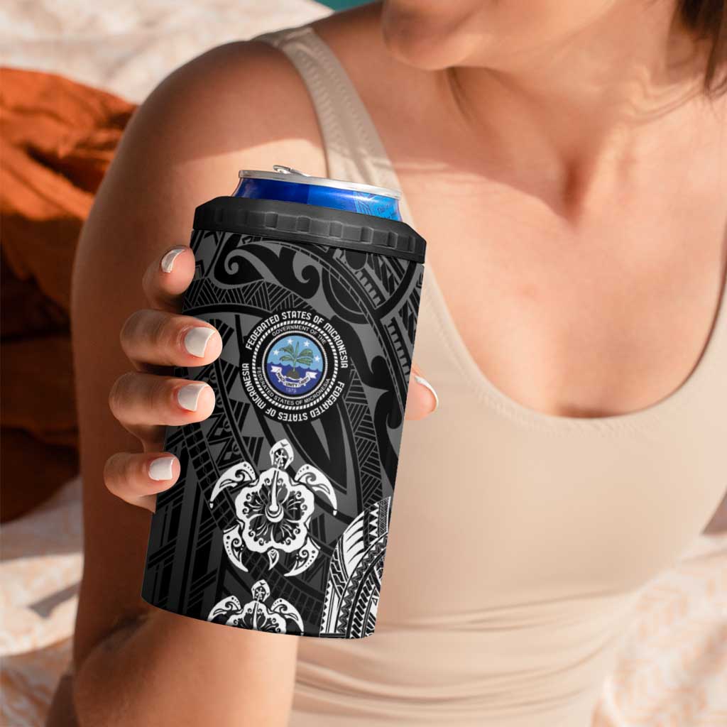 FSM Micronesia Six 9 One 4 in 1 Can Cooler Tumbler Polynesian Tribal Pattern