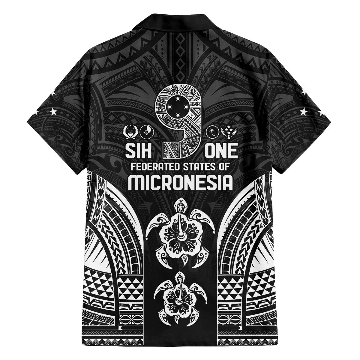 FSM Micronesia Six 9 One Family Matching Off The Shoulder Long Sleeve Dress and Hawaiian Shirt Polynesian Tribal Pattern