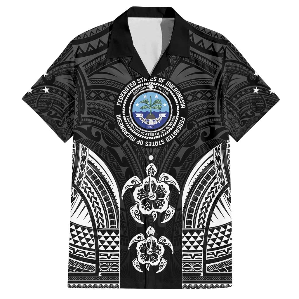 FSM Micronesia Six 9 One Family Matching Off Shoulder Short Dress and Hawaiian Shirt Polynesian Tribal Pattern