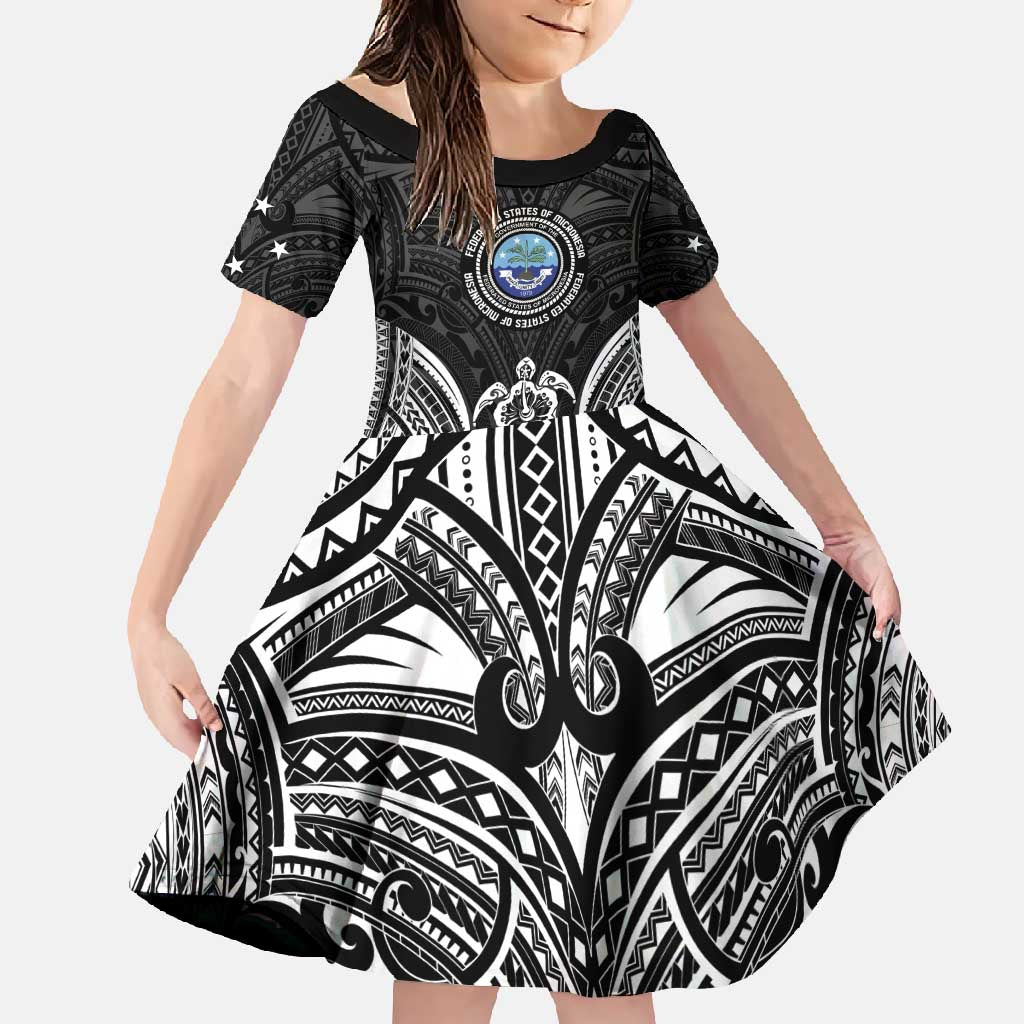 FSM Micronesia Six 9 One Family Matching Short Sleeve Bodycon Dress and Hawaiian Shirt Polynesian Tribal Pattern