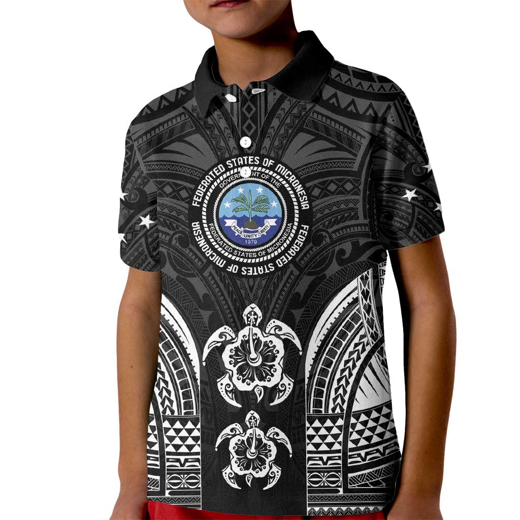 FSM Micronesia Six 9 One Kid Polo Shirt Polynesian Tribal Pattern