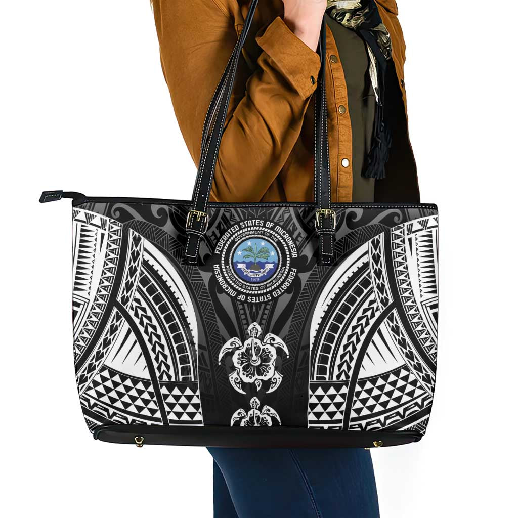 FSM Micronesia Six 9 One Leather Tote Bag Polynesian Tribal Pattern LT9 - Polynesian Pride