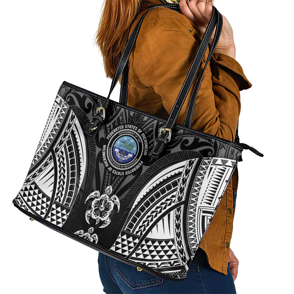 FSM Micronesia Six 9 One Leather Tote Bag Polynesian Tribal Pattern LT9 - Polynesian Pride