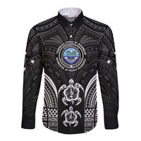 FSM Micronesia Six 9 One Long Sleeve Button Shirt Polynesian Tribal Pattern