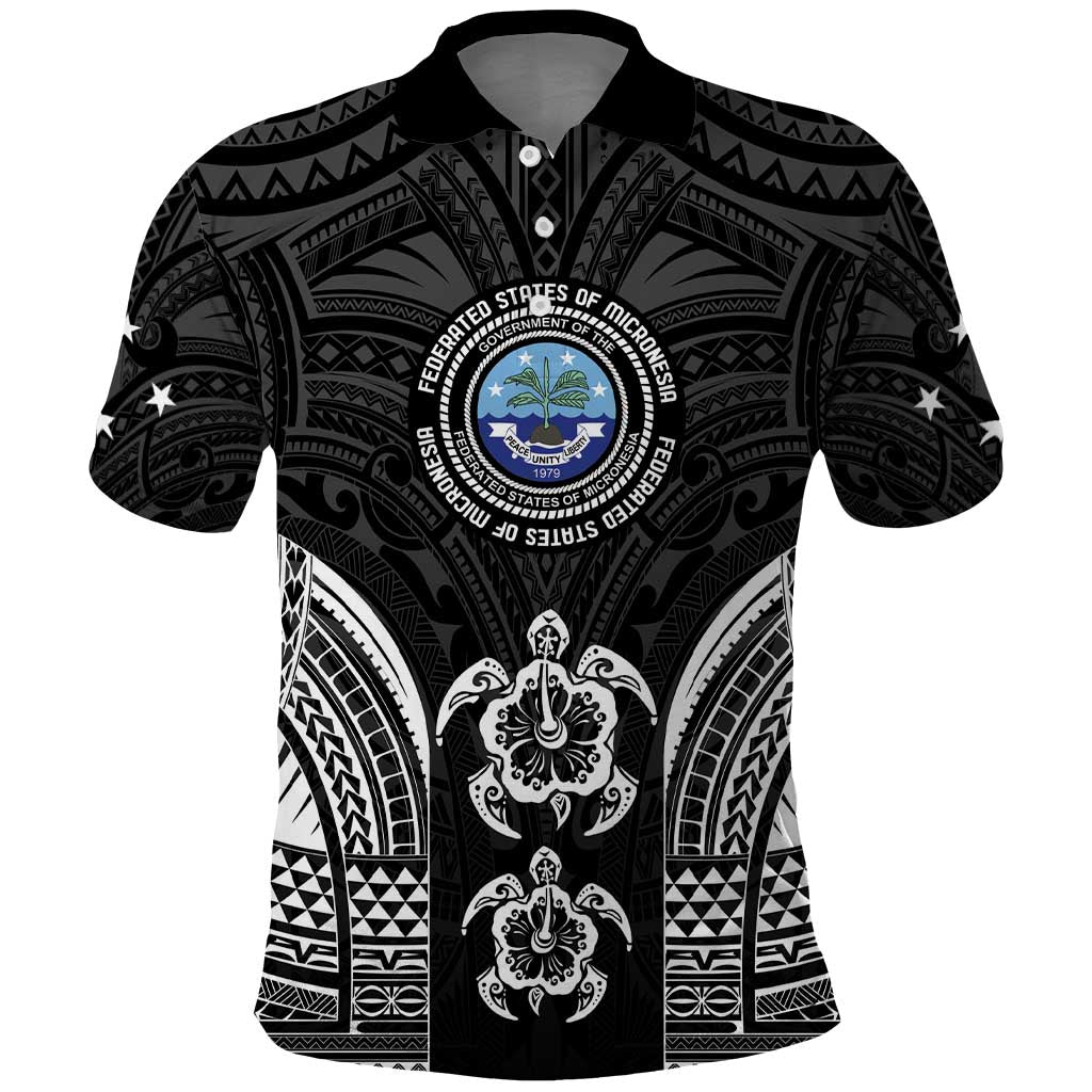 FSM Micronesia Six 9 One Polo Shirt Polynesian Tribal Pattern