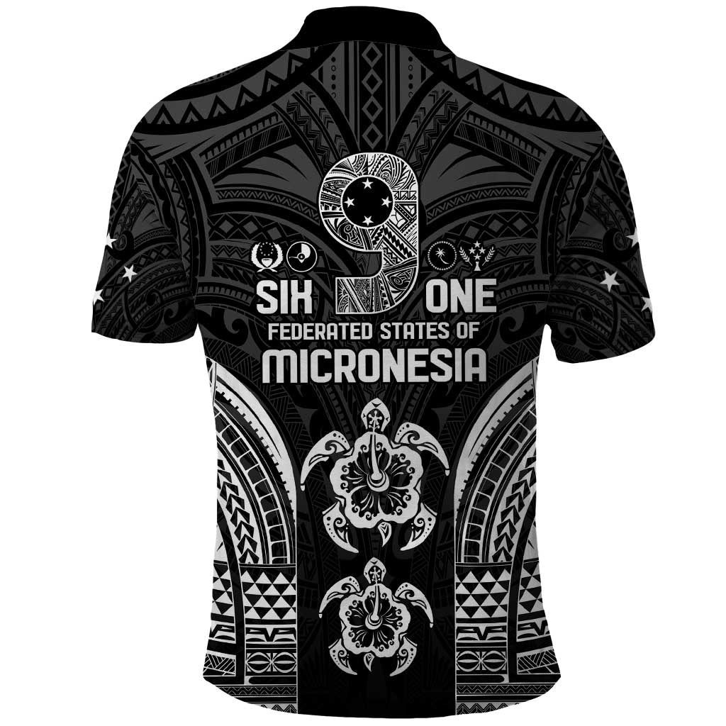FSM Micronesia Six 9 One Polo Shirt Polynesian Tribal Pattern