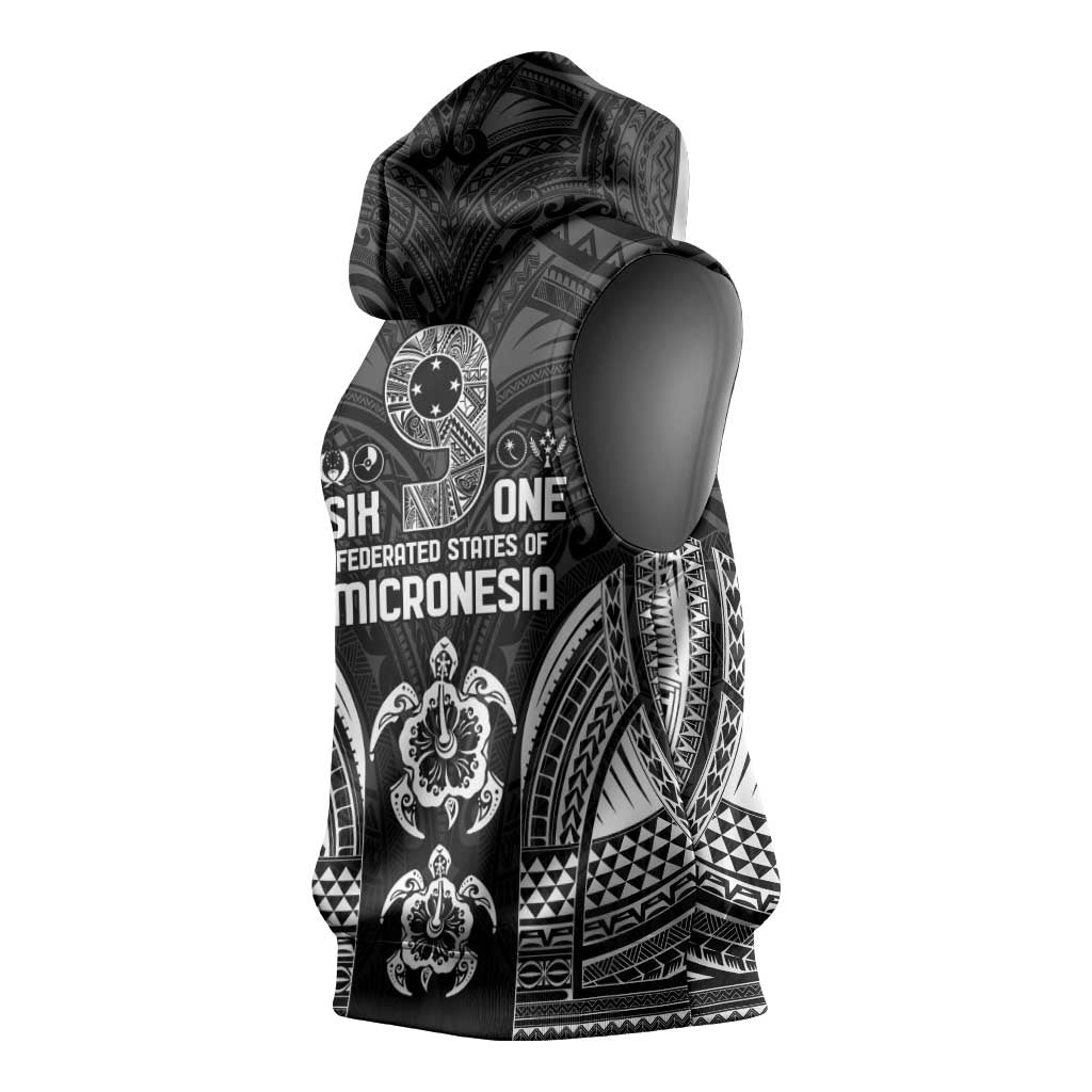 FSM Micronesia Six 9 One Sleeveless Hoodie Polynesian Tribal Pattern - Polynesian Pride