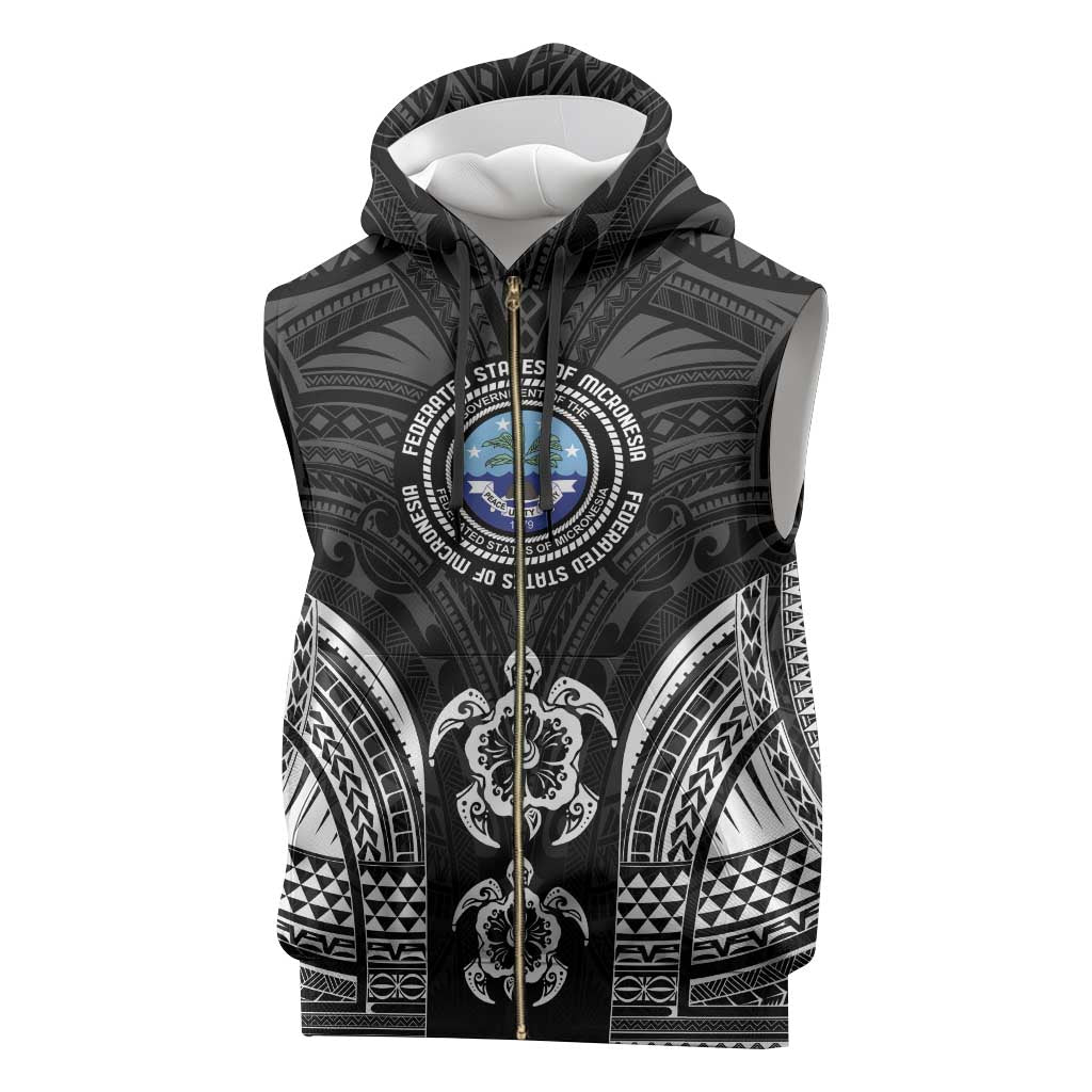 FSM Micronesia Six 9 One Sleeveless Zip Hoodie Polynesian Tribal Pattern - Polynesian Pride