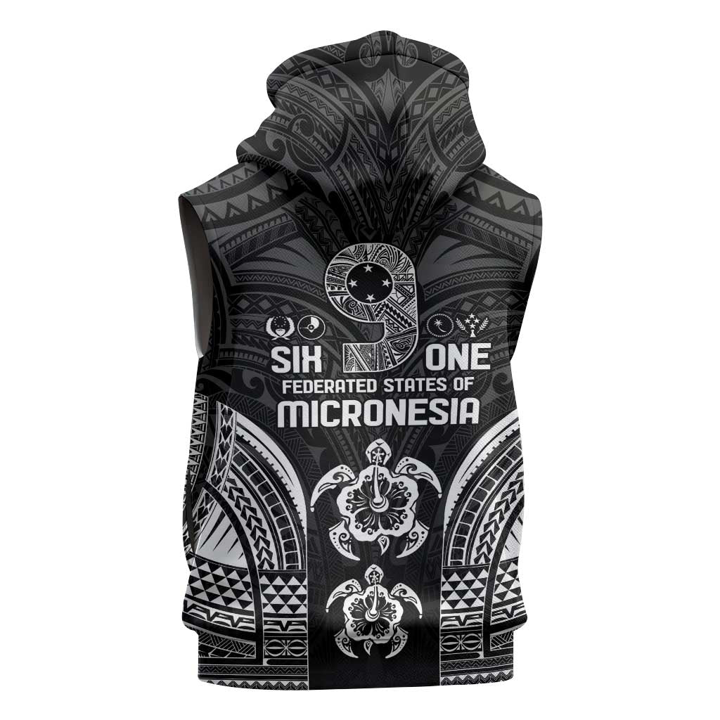 FSM Micronesia Six 9 One Sleeveless Zip Hoodie Polynesian Tribal Pattern - Polynesian Pride