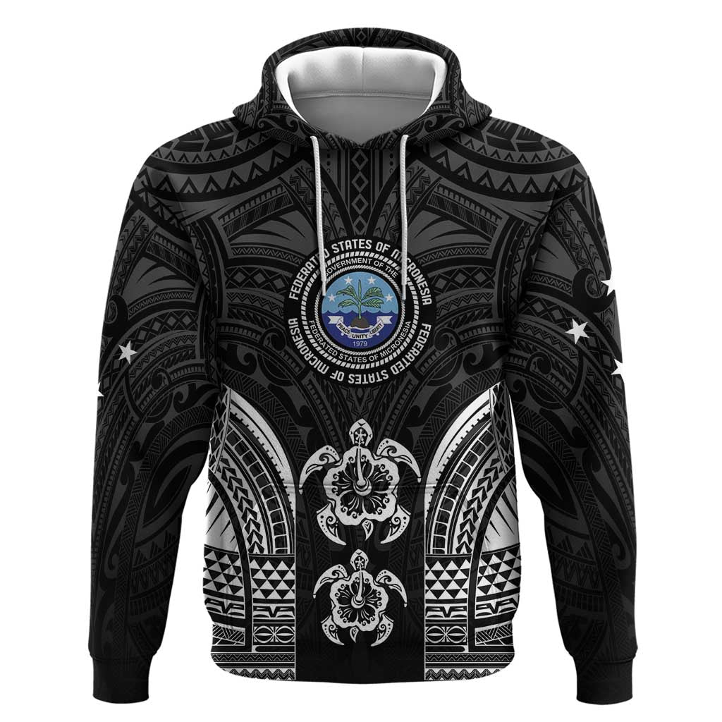 FSM Micronesia Six 9 One Zip Hoodie Polynesian Tribal Pattern LT9 Pullover Hoodie Black - Polynesian Pride
