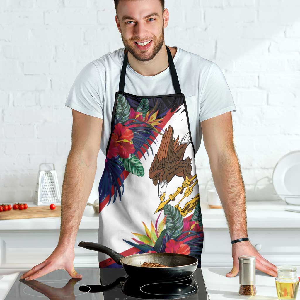 American Samoa Flag Day Since 1900 Apron Samoa Muamua Le Atua Tropical Flowers - Polynesian Pride