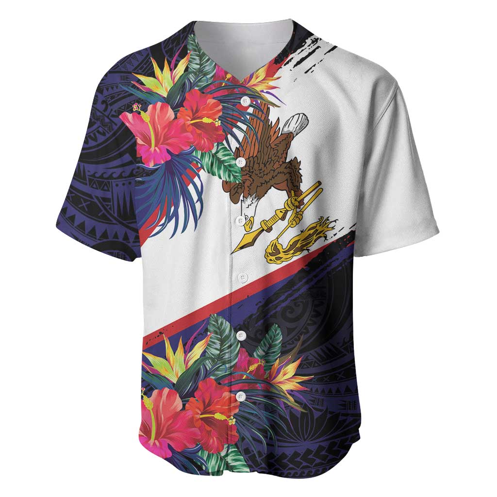 American Samoa Flag Day Since 1900 Baseball Jersey Samoa Muamua Le Atua Tropical Flowers