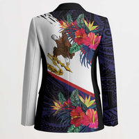 American Samoa Flag Day Since 1900 Blazer Samoa Muamua Le Atua Tropical Flowers - Polynesian Pride