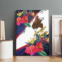 American Samoa Flag Day Since 1900 Canvas Wall Art Samoa Muamua Le Atua Tropical Flowers