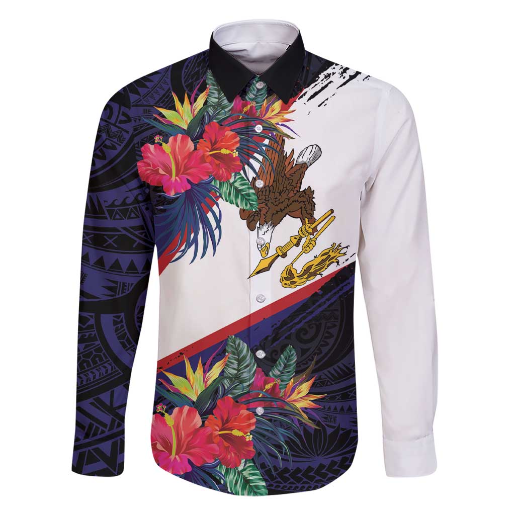 American Samoa Flag Day Since 1900 Family Matching Short Sleeve Bodycon Dress and Hawaiian Shirt Samoa Muamua Le Atua Tropical Flowers