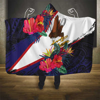 American Samoa Flag Day Since 1900 Hooded Blanket Samoa Muamua Le Atua Tropical Flowers