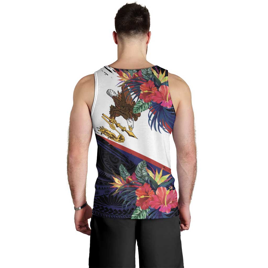 American Samoa Flag Day Since 1900 Men Tank Top Samoa Muamua Le Atua Tropical Flowers