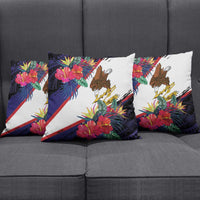 American Samoa Flag Day Since 1900 Pillow Cover Samoa Muamua Le Atua Tropical Flowers - Polynesian Pride