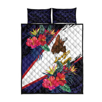 American Samoa Flag Day Since 1900 Quilt Bed Set Samoa Muamua Le Atua Tropical Flowers LT9 - Polynesian Pride